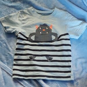 Carter's Blue Short Sleeve Tee with Playful Cat Design